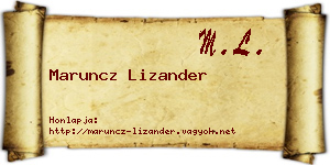 Maruncz Lizander névjegykártya